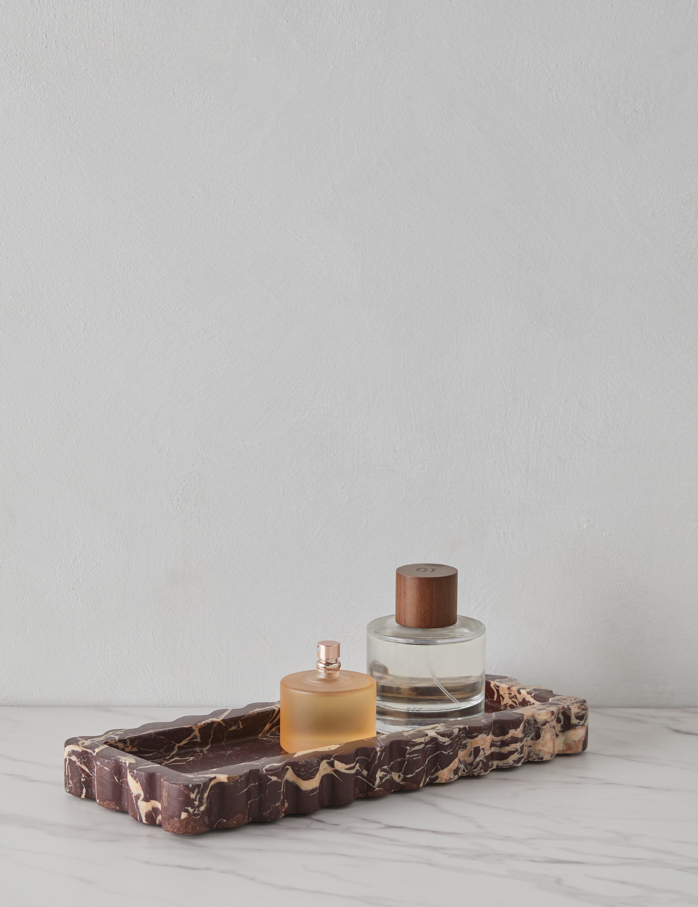 Sculptural Scalloped Stone Tray - CherryGoldMarble - Image 7
