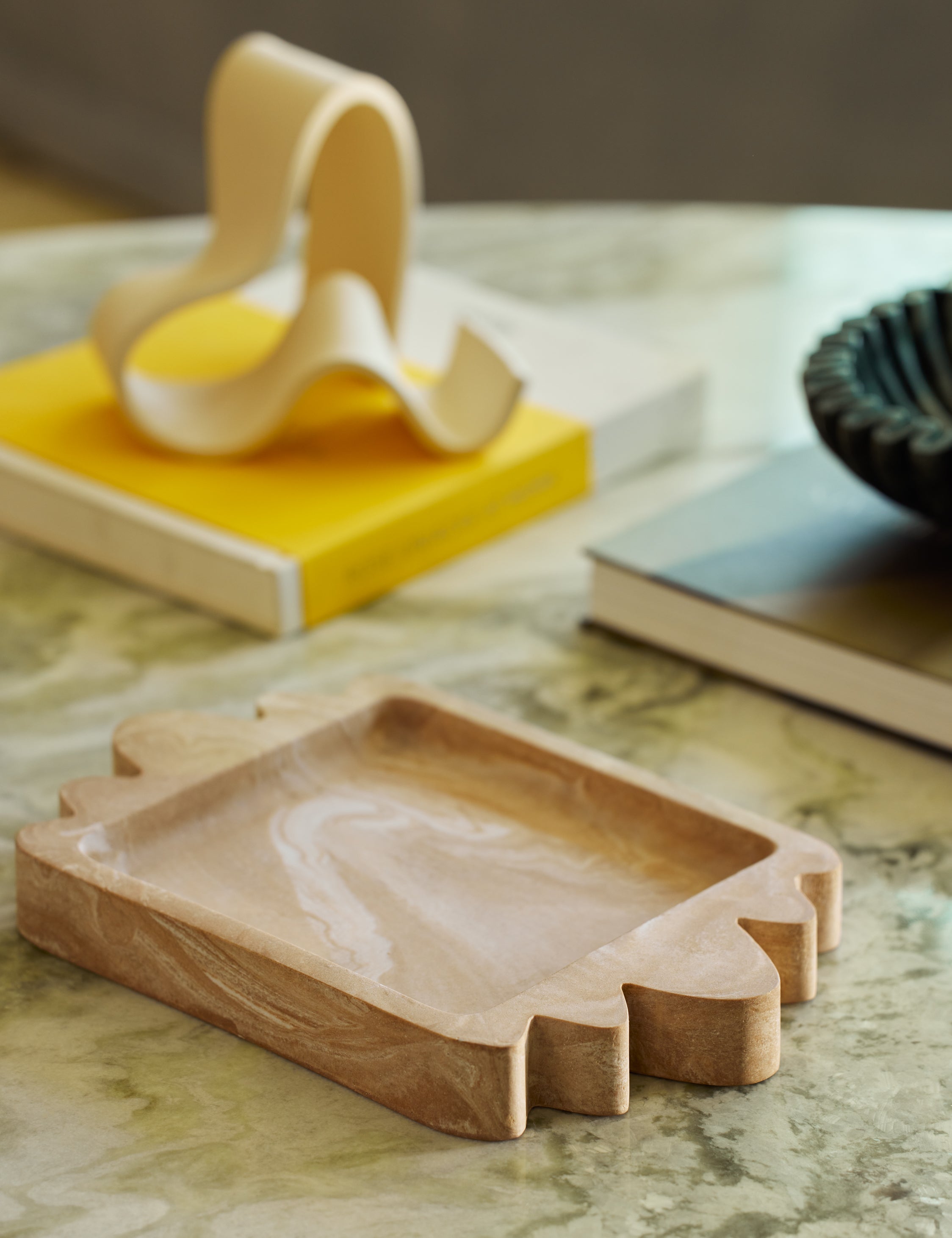 Modern Travertine Resin Tray - Travertine - Image 2